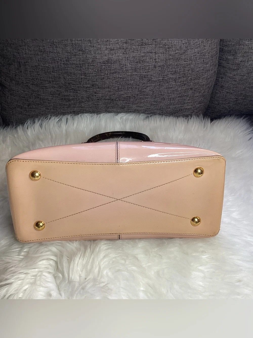 LOUIS VUITTON Rose Ballerine Vernis Miroir Tote Bag